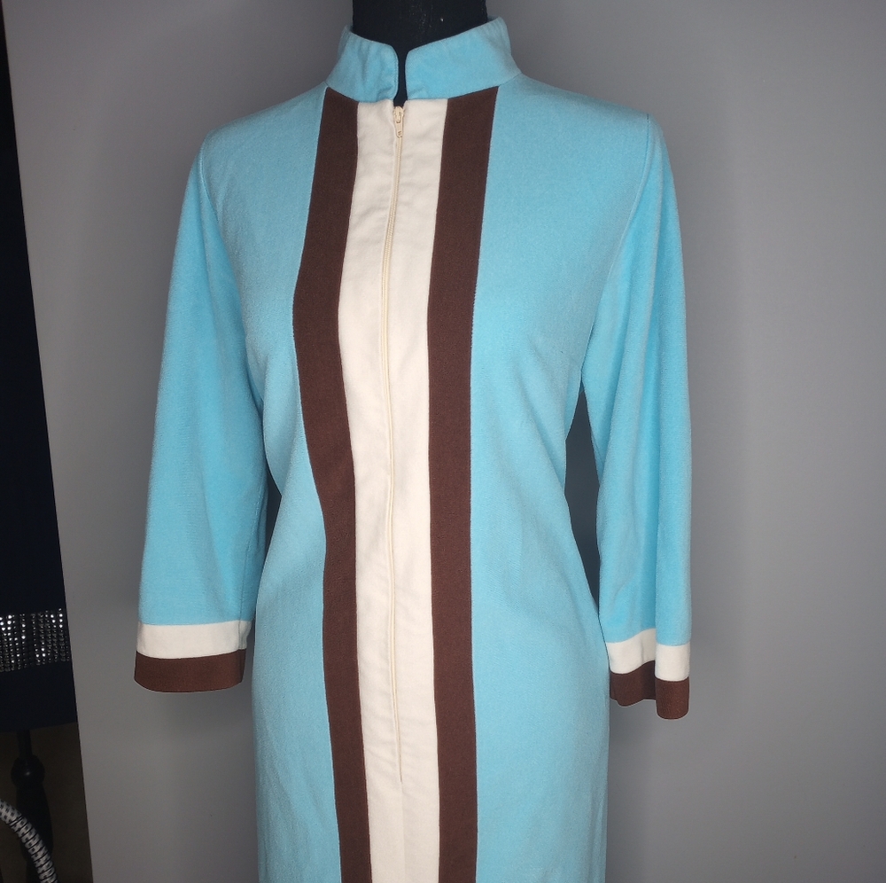 Vanity Fair Blue and Brown Maxi Dress